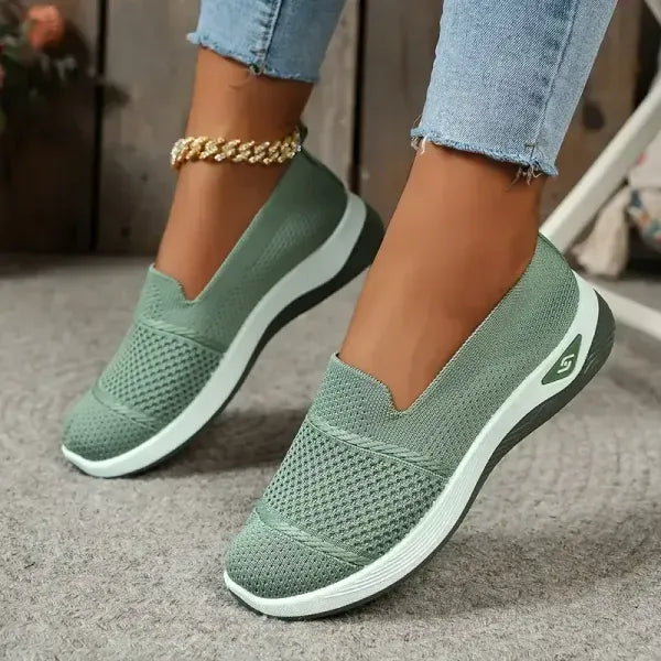 Zapatillas de deporte de punto transpirable para mujeres: comodidad liviana cada paso