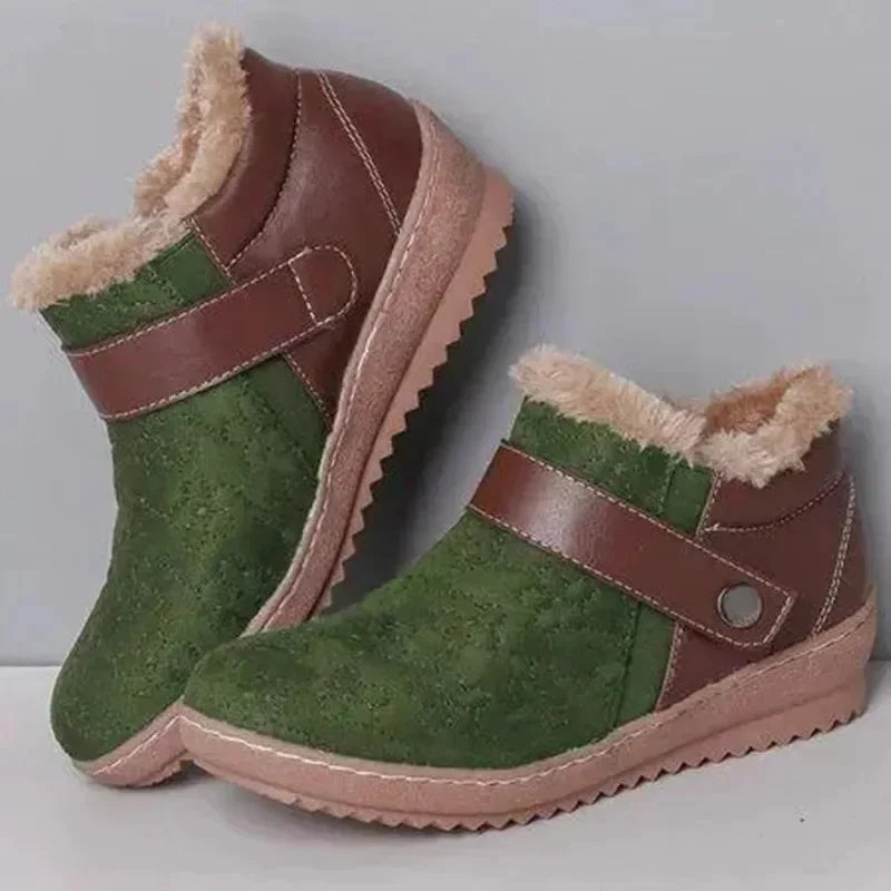 🔥Last Day 50% OFF - New winter round head matching color wool non-slip snow boots