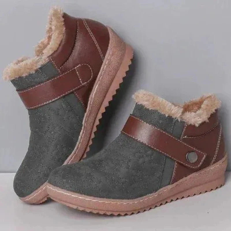 🔥Last Day 50% OFF - New winter round head matching color wool non-slip snow boots