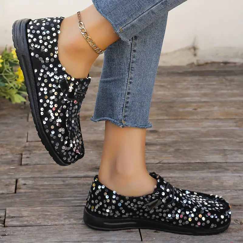 Bling Bling🔥Last Day 50% OFF⭐ Women's Fashion Sequins Detail Loafers