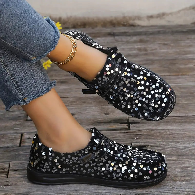 Bling Bling🔥Last Day 50% OFF⭐ Women's Fashion Sequins Detail Loafers