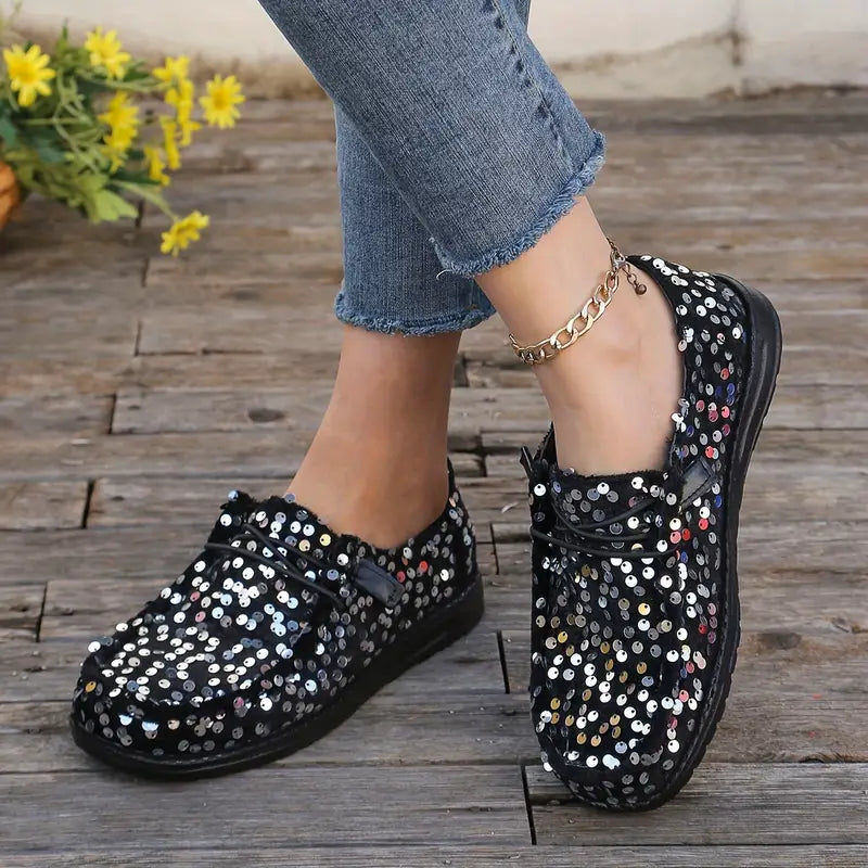 Bling Bling🔥Last Day 50% OFF⭐ Women's Fashion Sequins Detail Loafers