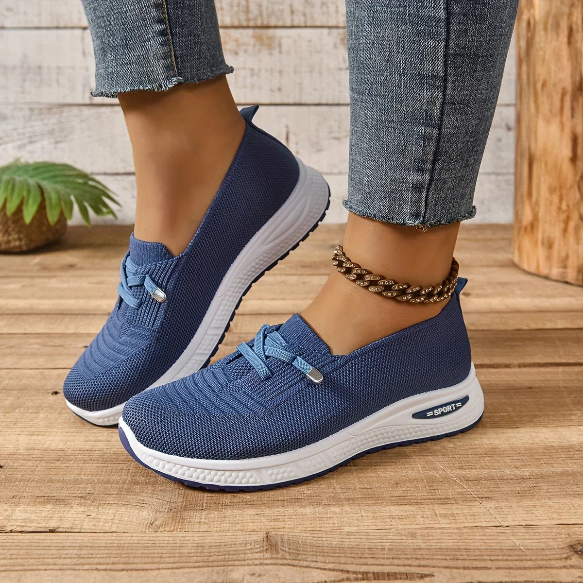 🔥Los más vendidos - ¡Último día con 50 % de descuento! 🔥 Zapatillas informales transpirables para mujer: con cordones, caña baja y cómodas.