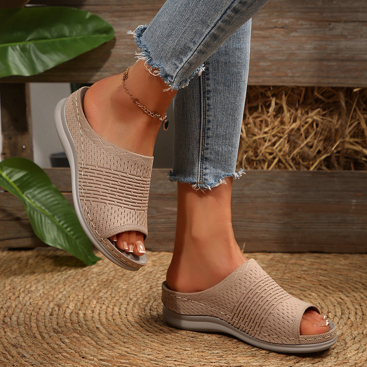Women’s Flyknit Wedge Slides – 2025 Summer Style