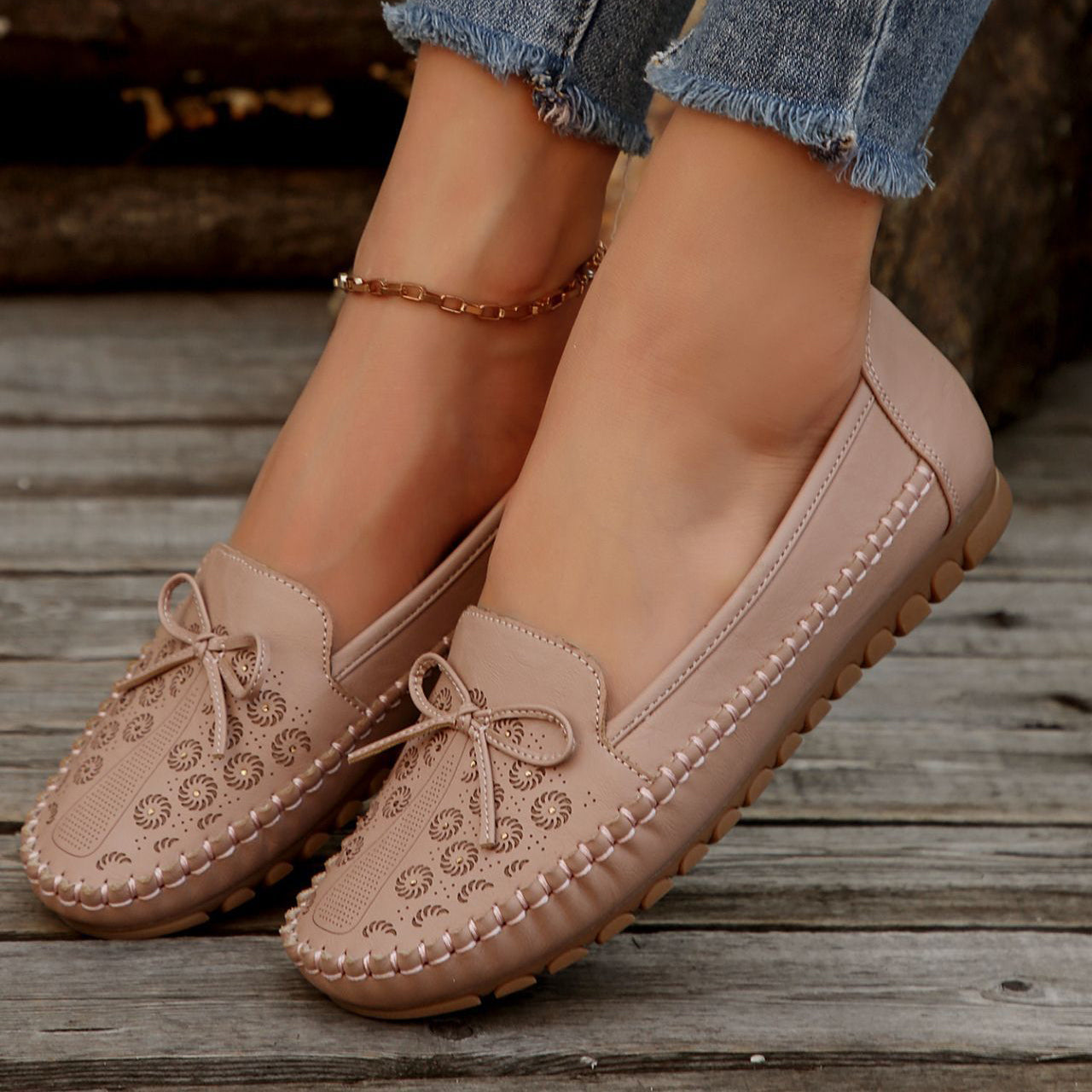 Women's Orthopedic Leather Flats – Lightweight, Breathable & Non-Slip