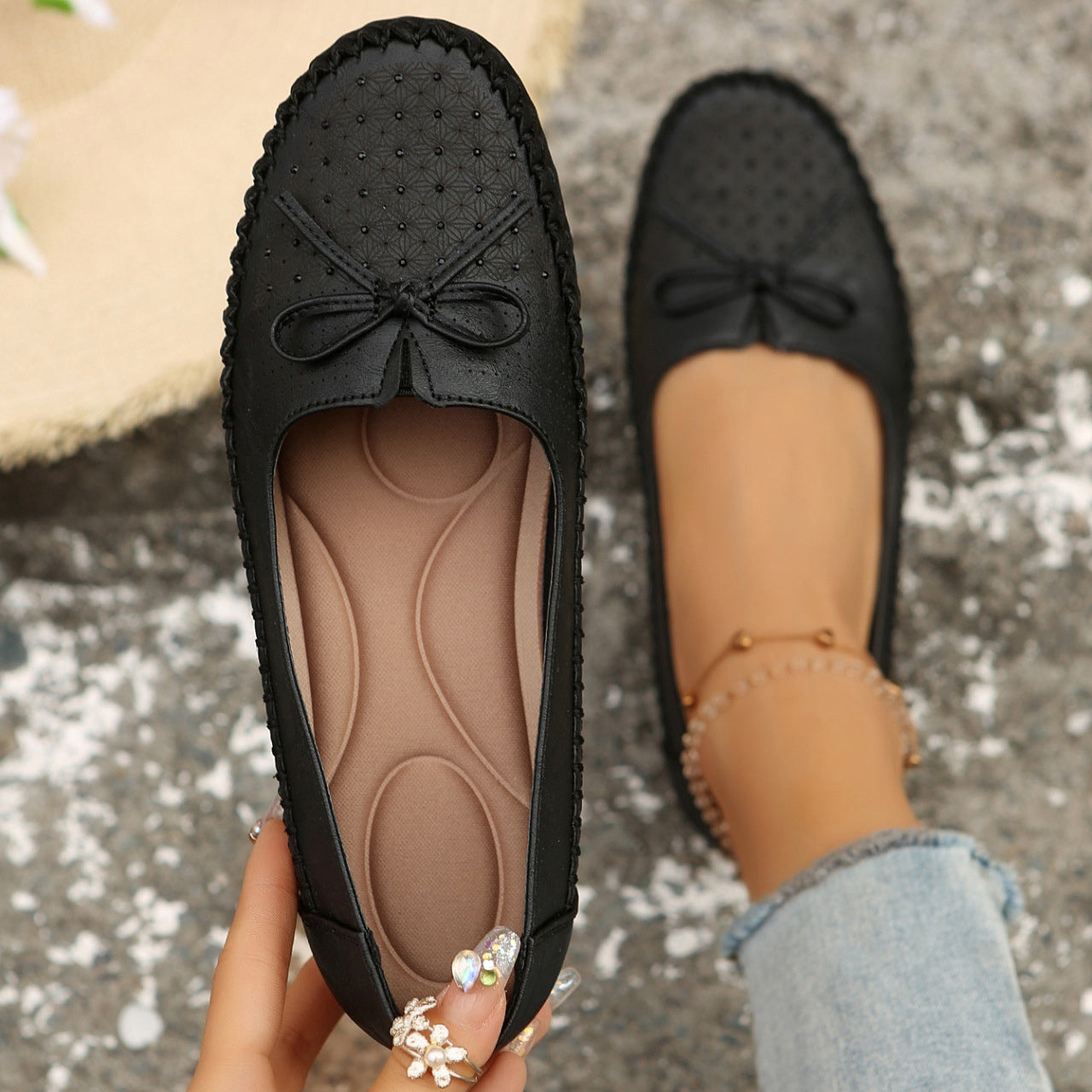 Women's Orthopedic Leather Flats – Lightweight, Breathable & Non-Slip