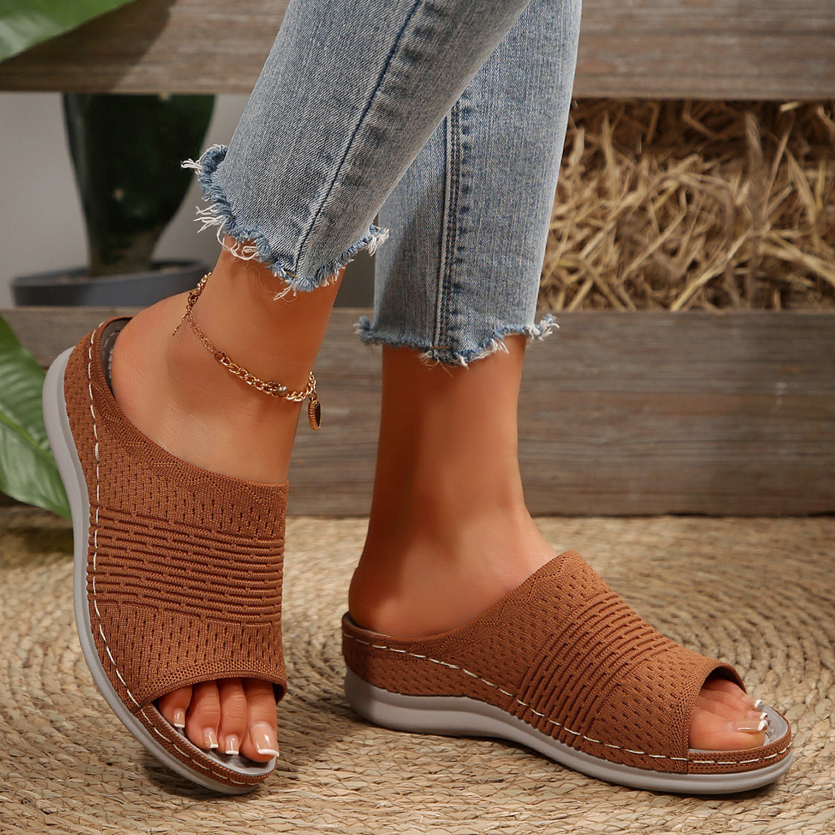 Women’s Flyknit Wedge Slides – 2025 Summer Style