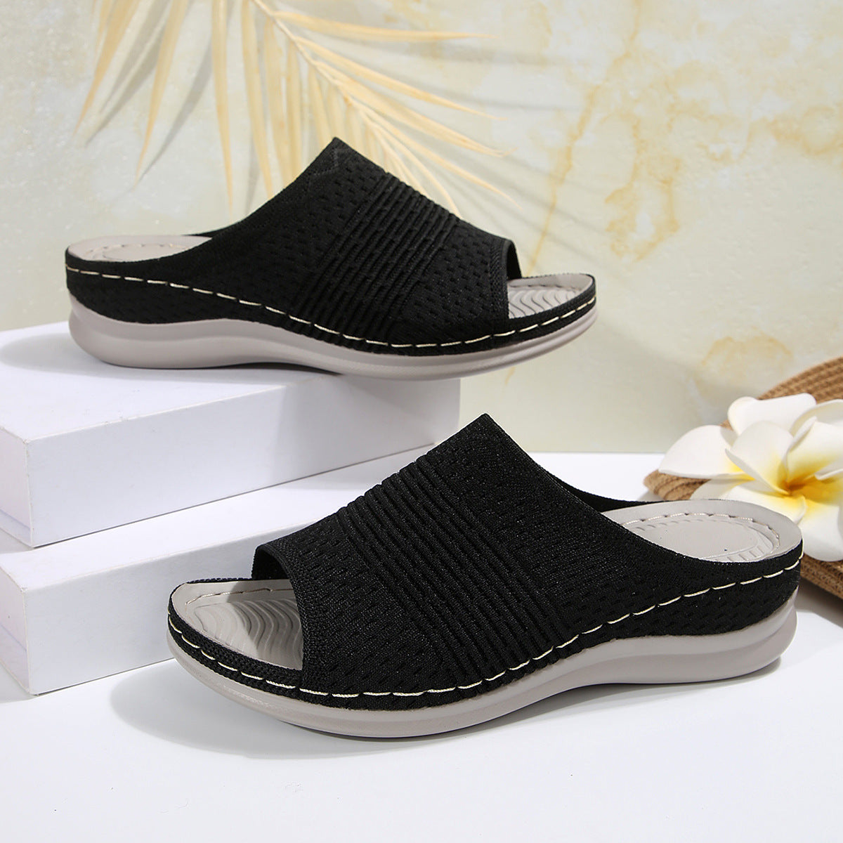 Women’s Flyknit Wedge Slides – 2025 Summer Style