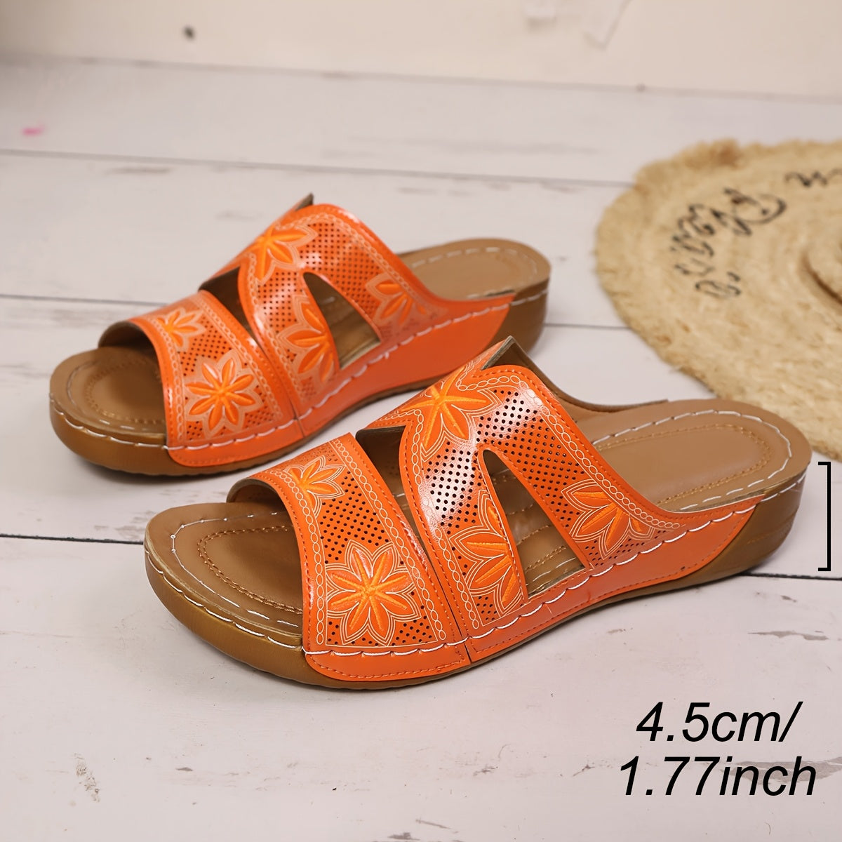 🔥Last Day Deal 50% OFF🔥Orthopedic Leaf Embroidered Sandals – 2025 Wedge Style