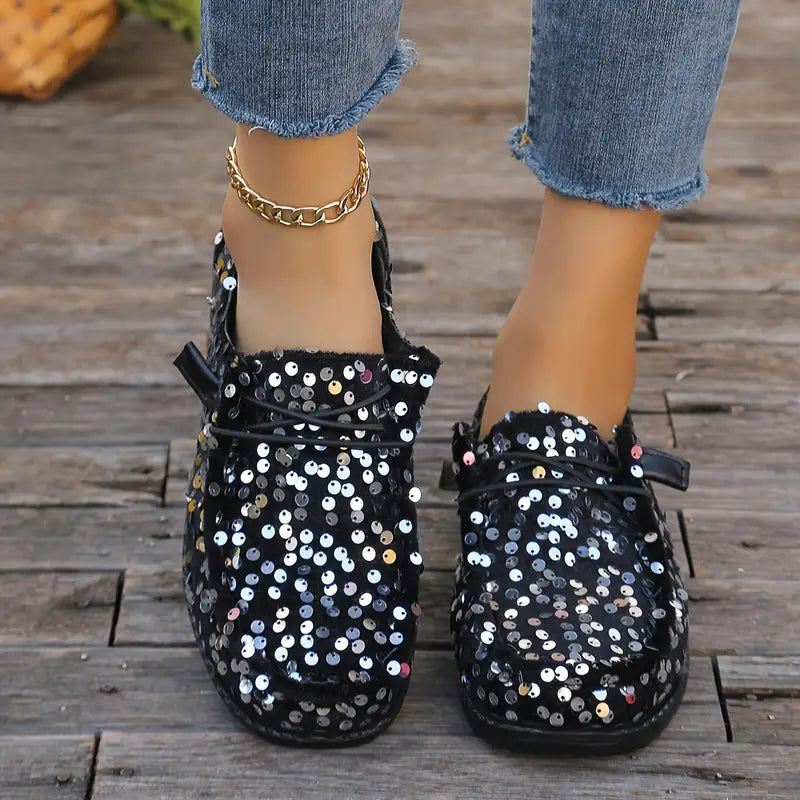 Bling Bling🔥Last Day 50% OFF⭐ Women's Fashion Sequins Detail Loafers