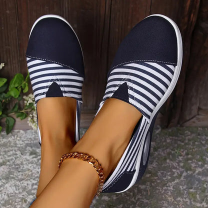 🔥Last Day Sale 60%🔥 Women'S Striped Slip-On Canvas Sneakers