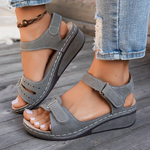 🔥Last Day 50% OFF🔥 Women's Solid Color Wedge Sandals