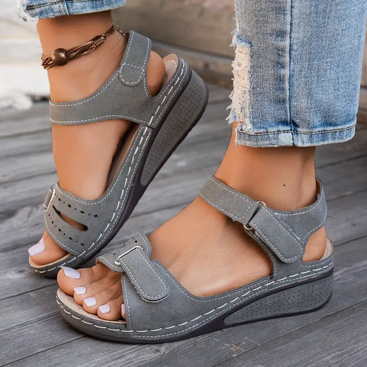 🔥Last Day 50% OFF🔥 Women's Solid Color Wedge Sandals