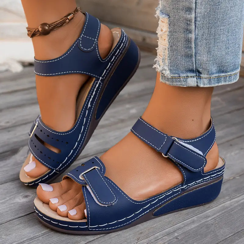 🔥Last Day 50% OFF🔥 Women's Solid Color Wedge Sandals