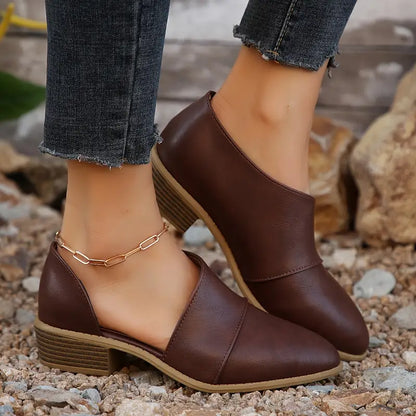 Mid Heel Womens Solid Color Block Chunky Wedges 🔥 Last Day Sale 60% 🔥