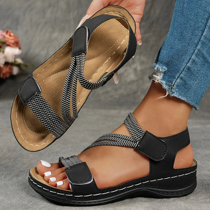 Women's Summer Wedge Sandals with Adjustable Strap