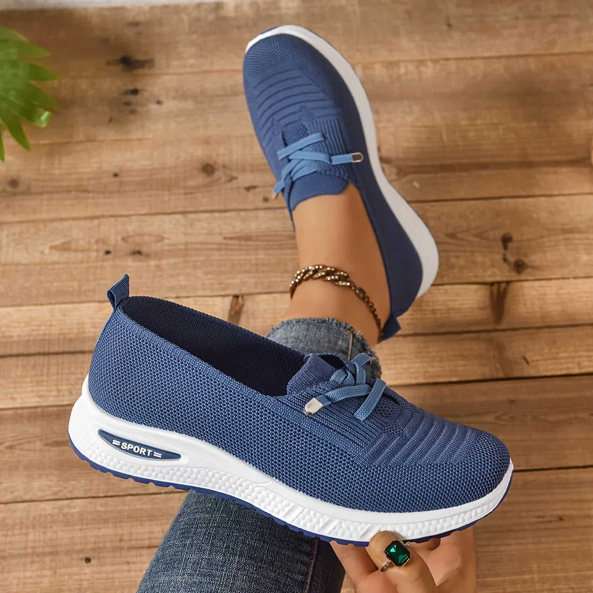 🔥Los más vendidos - ¡Último día con 50 % de descuento! 🔥 Zapatillas informales transpirables para mujer: con cordones, caña baja y cómodas. 