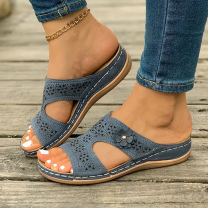 🔥Last Day Promotion 50% OFF🔥 Chic Floral Embellished Comfort Sandals