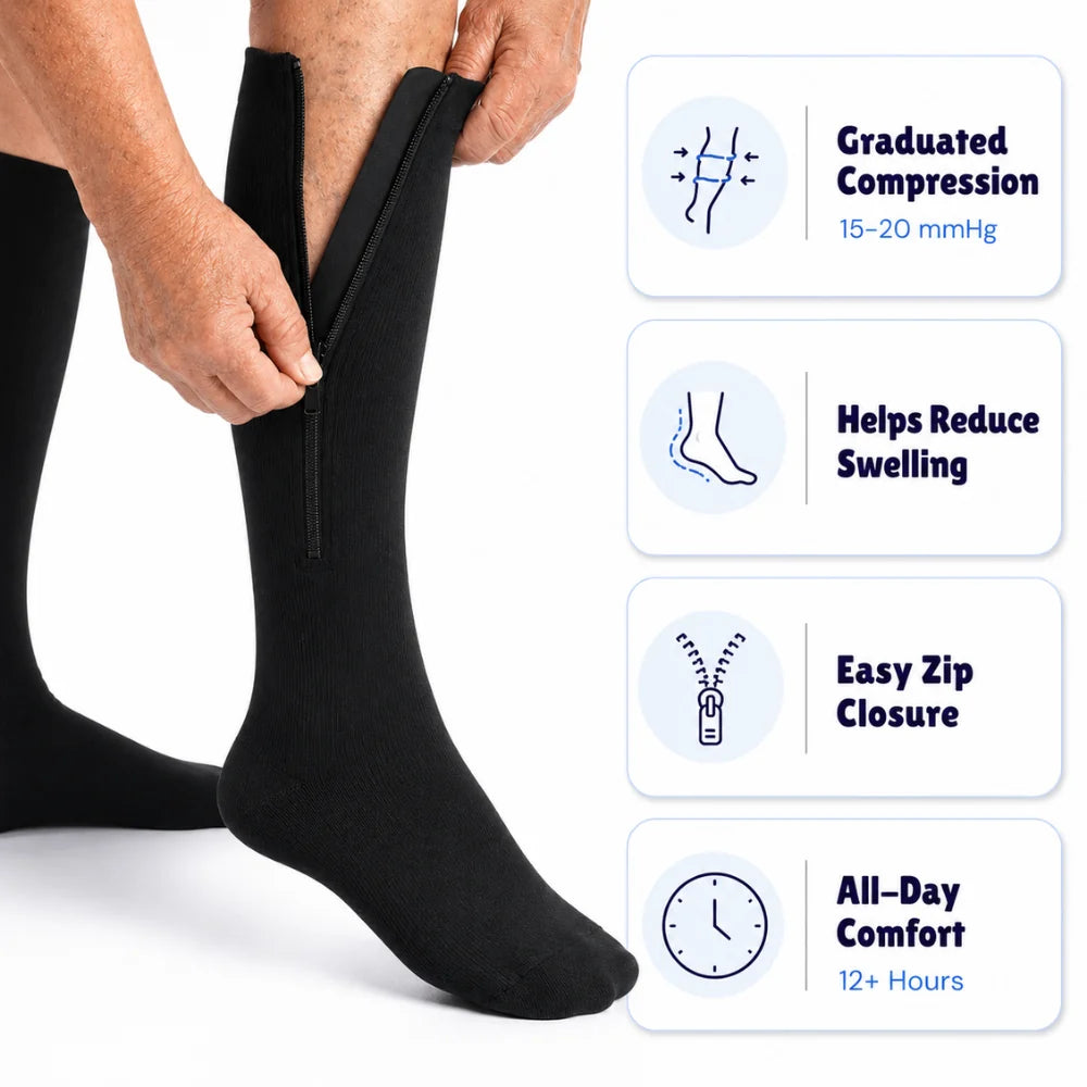 Zip-Up Compression Socks