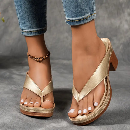 🔥Best Seller-Last Day Sale 60% OFF🔥Women'S Solid Color Summer Chunky Heel Sandals