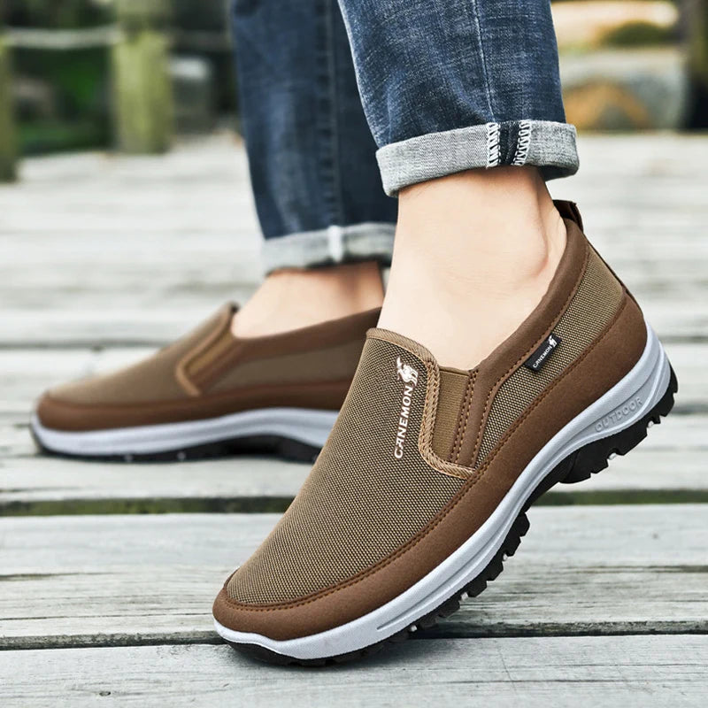 Men's Arch Support Loafers Waterproof Breathable Lightweight Non-Slip Walking Shoes