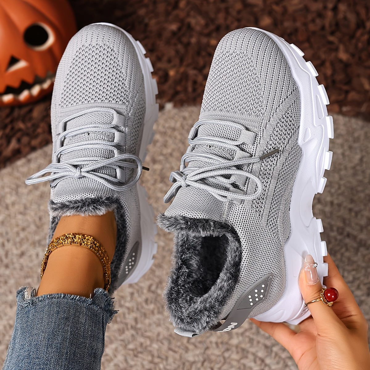Orthopedic Warm Fleece-lined Cotton Sneakers