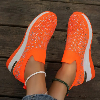 Bling Bling🔥Último día 50% de descuento⭐ Cómodas zapatillas de plataforma con diamantes de imitación para mujer