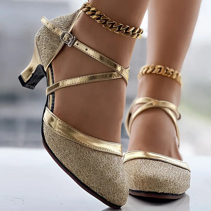 🔥Last Day 50% OFF - Women's Glitter D'Orsay Latin Dance Shoes