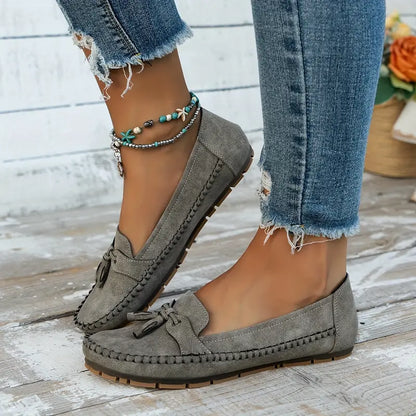 🔥Last Day 50% OFF🔥 Solid Color Flat Shoes, Lightweight, Anti-Slip, Breathable, Orthopedic, Casual, Plain Toe For Women