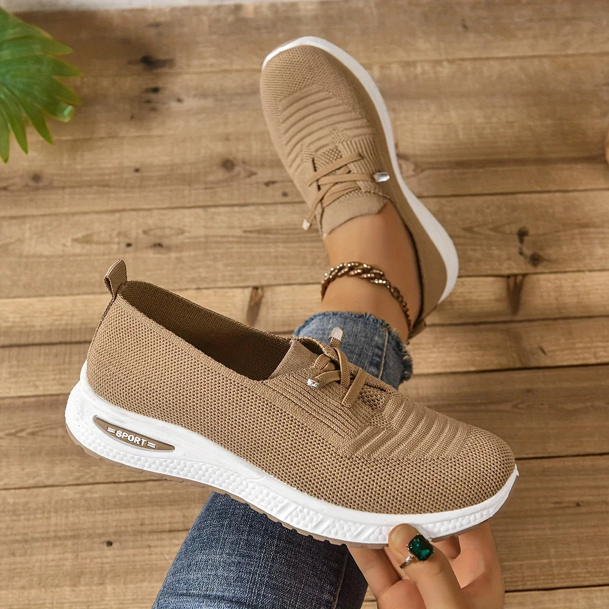 🔥Los más vendidos - ¡Último día con 50 % de descuento! 🔥 Zapatillas informales transpirables para mujer: con cordones, caña baja y cómodas. 