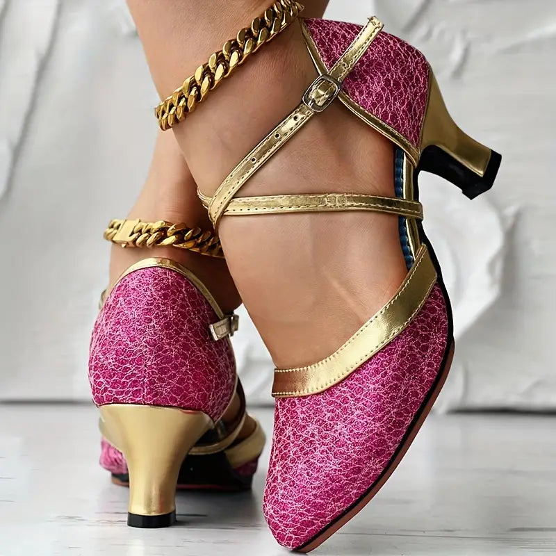 🔥Last Day 50% OFF - Women's Glitter D'Orsay Latin Dance Shoes