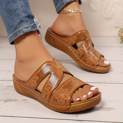 🔥Last Day Deal 50% OFF🔥Orthopedic Leaf Embroidered Sandals – 2025 Wedge Style