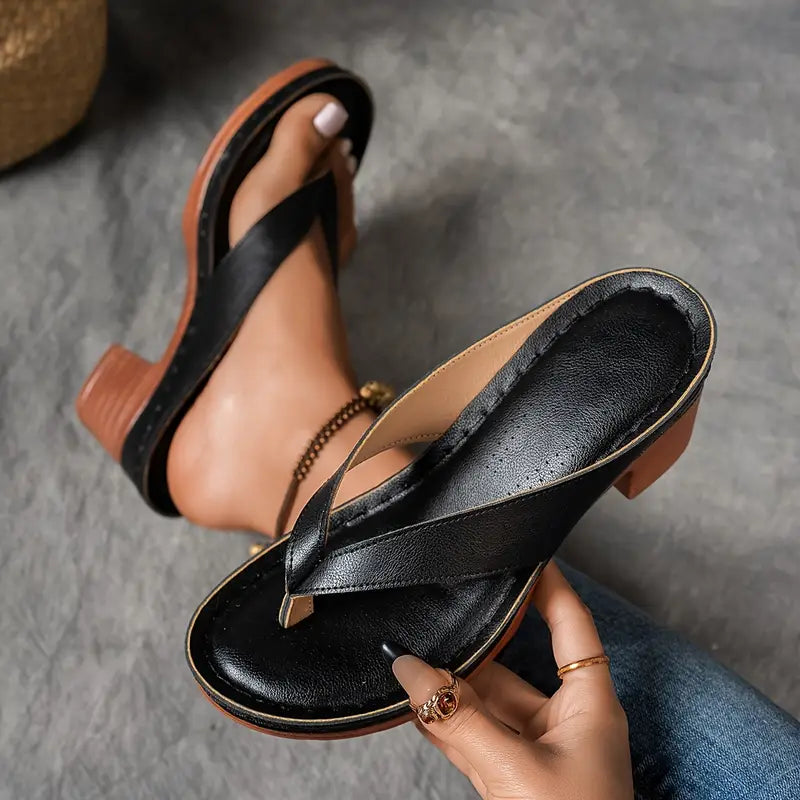 🔥Best Seller-Last Day Sale 60% OFF🔥Women'S Solid Color Summer Chunky Heel Sandals