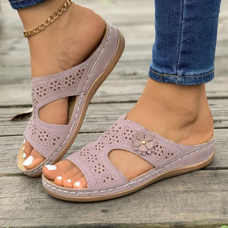 🔥Last Day Promotion 50% OFF🔥 Chic Floral Embellished Comfort Sandals