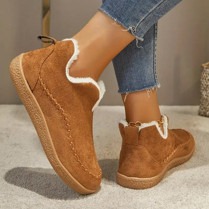 Women's Cozy Fleece-Lined Slip-On Ankle Boots