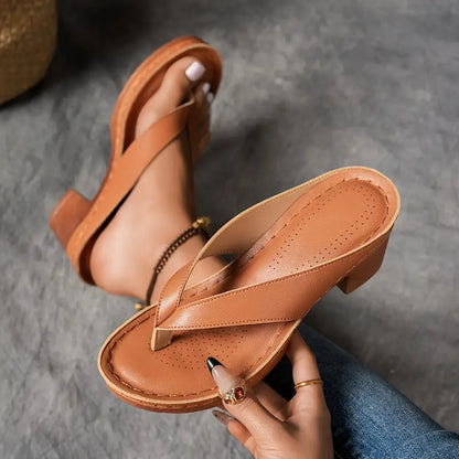 🔥Best Seller-Last Day Sale 60% OFF🔥Women'S Solid Color Summer Chunky Heel Sandals