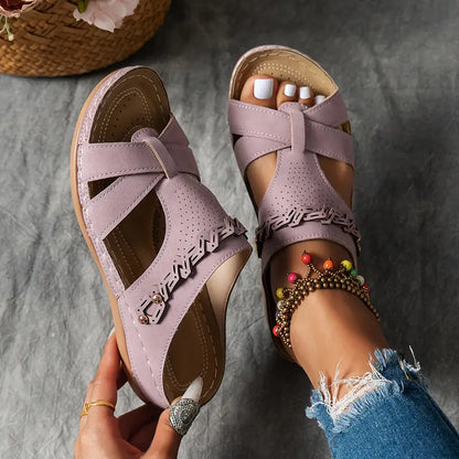 🔥Last Day Deal 50% OFF🔥 Orthopedic leather sandals, Lightweight, Anti-Slip, Breathable for Women