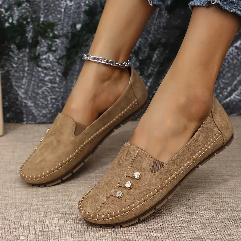 🔥Ultimo giorno 50% DI SCONTO🔥 Scarpe basse tinta unita, leggere, antiscivolo, traspiranti, ortopediche, casual, punta liscia per donna