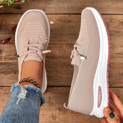 🔥Los más vendidos - ¡Último día con 50 % de descuento! 🔥 Zapatillas informales transpirables para mujer: con cordones, caña baja y cómodas. 