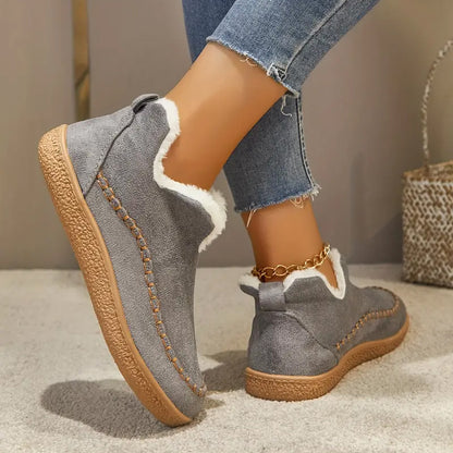Women's Cozy Fleece-Lined Slip-On Ankle Boots