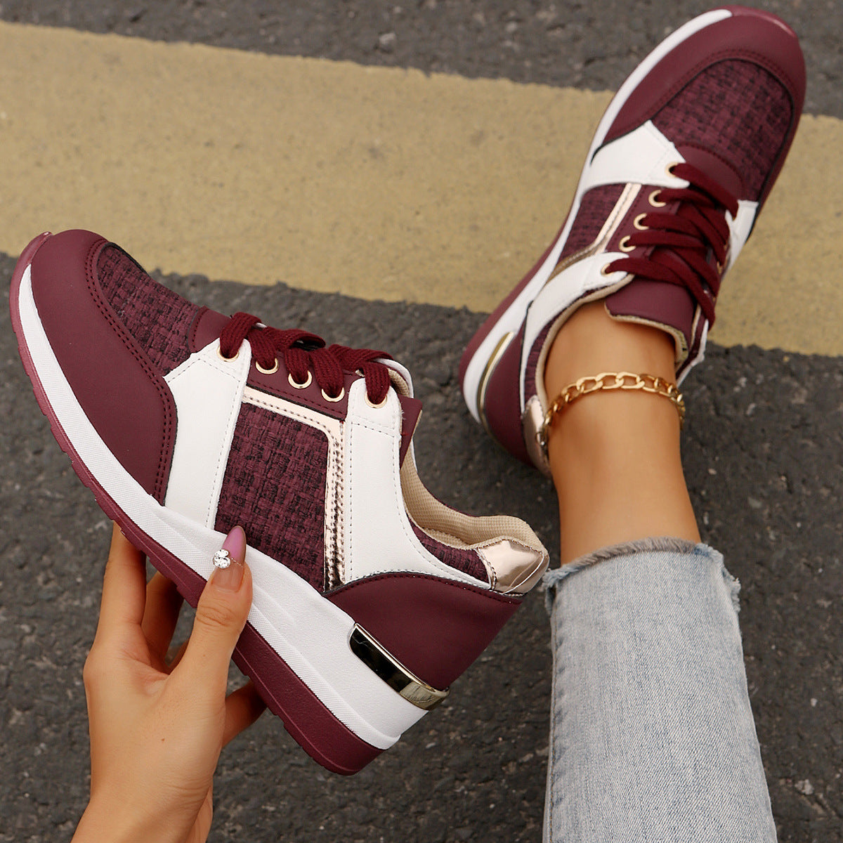 🔥Last Day Sale 50% OFF🔥Women's Casual Low-Top Sneakers – Lace-Up, Rubber Sole, All-Season Comfort