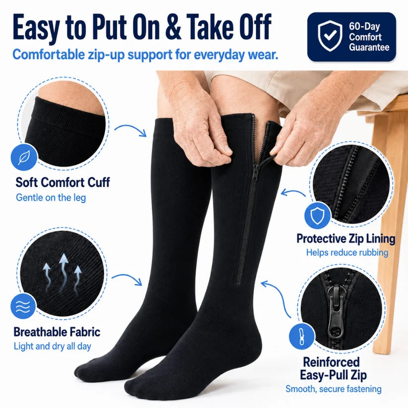 Zip-Up Compression Socks