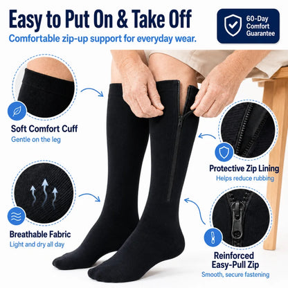 Zip-Up Compression Socks