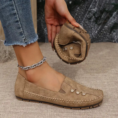 🔥Ultimo giorno 50% DI SCONTO🔥 Scarpe basse tinta unita, leggere, antiscivolo, traspiranti, ortopediche, casual, punta liscia per donna