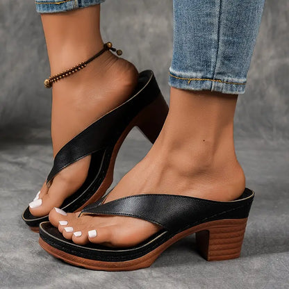 🔥Best Seller-Last Day Sale 60% OFF🔥Women'S Solid Color Summer Chunky Heel Sandals