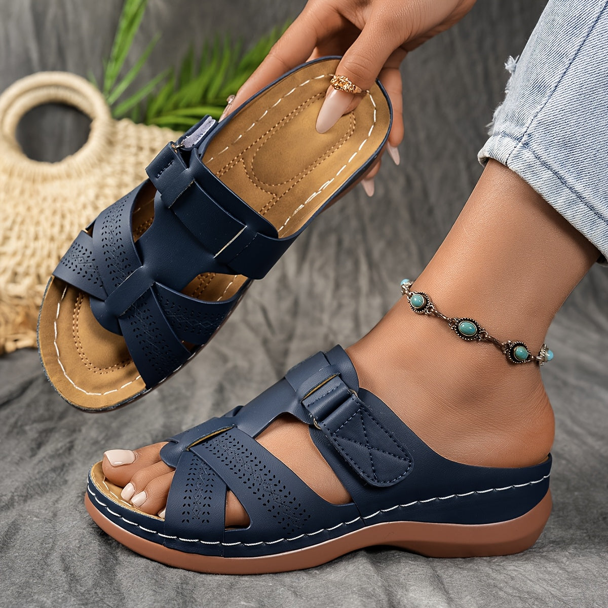 🔥Last Day Deal 50% OFF🔥 Women'S Stylish Summer Sandals - Comfortable Cross-Strap Espadrille with Arch Support, Lightweight