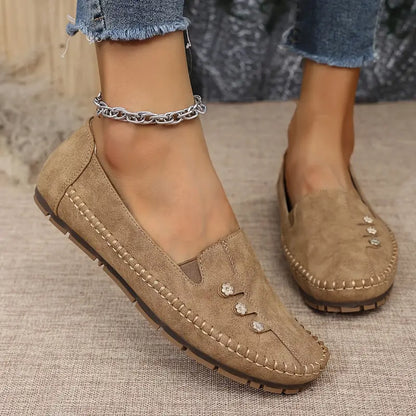 🔥Ultimo giorno 50% DI SCONTO🔥 Scarpe basse tinta unita, leggere, antiscivolo, traspiranti, ortopediche, casual, punta liscia per donna