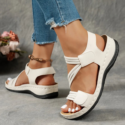 Women's Summer Wedge Sandals with Adjustable Strap