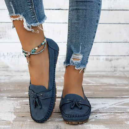 🔥Last Day 50% OFF🔥 Solid Color Flat Shoes, Lightweight, Anti-Slip, Breathable, Orthopedic, Casual, Plain Toe For Women