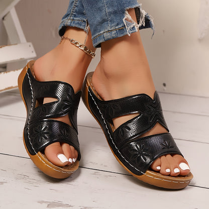 🔥Last Day Deal 50% OFF🔥Orthopedic Leaf Embroidered Sandals – 2025 Wedge Style